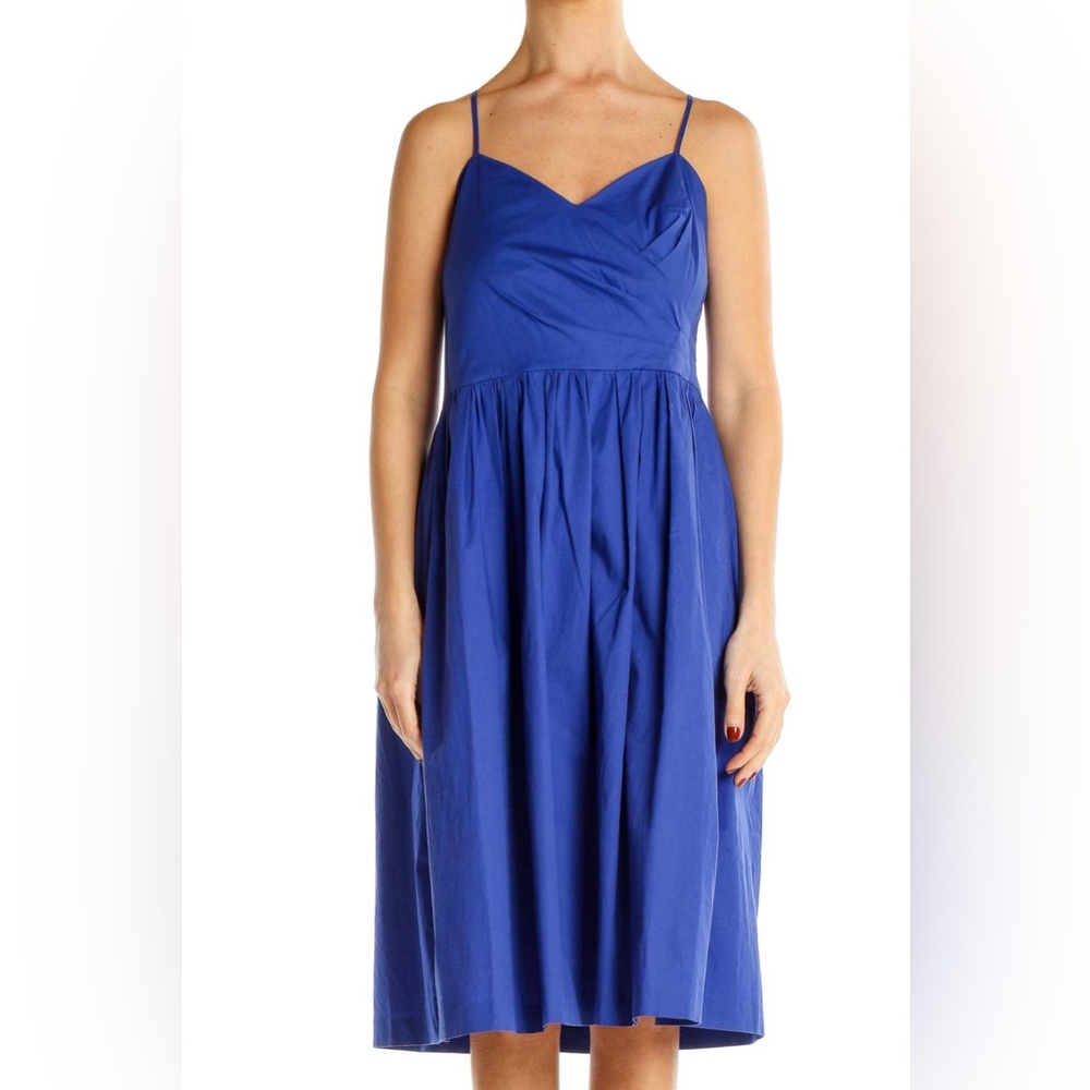 1901 royal blue full skirt sun dress with toe waist, Sz.6